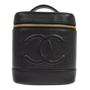 Chanel Vanity Leather Black Leather Handbag